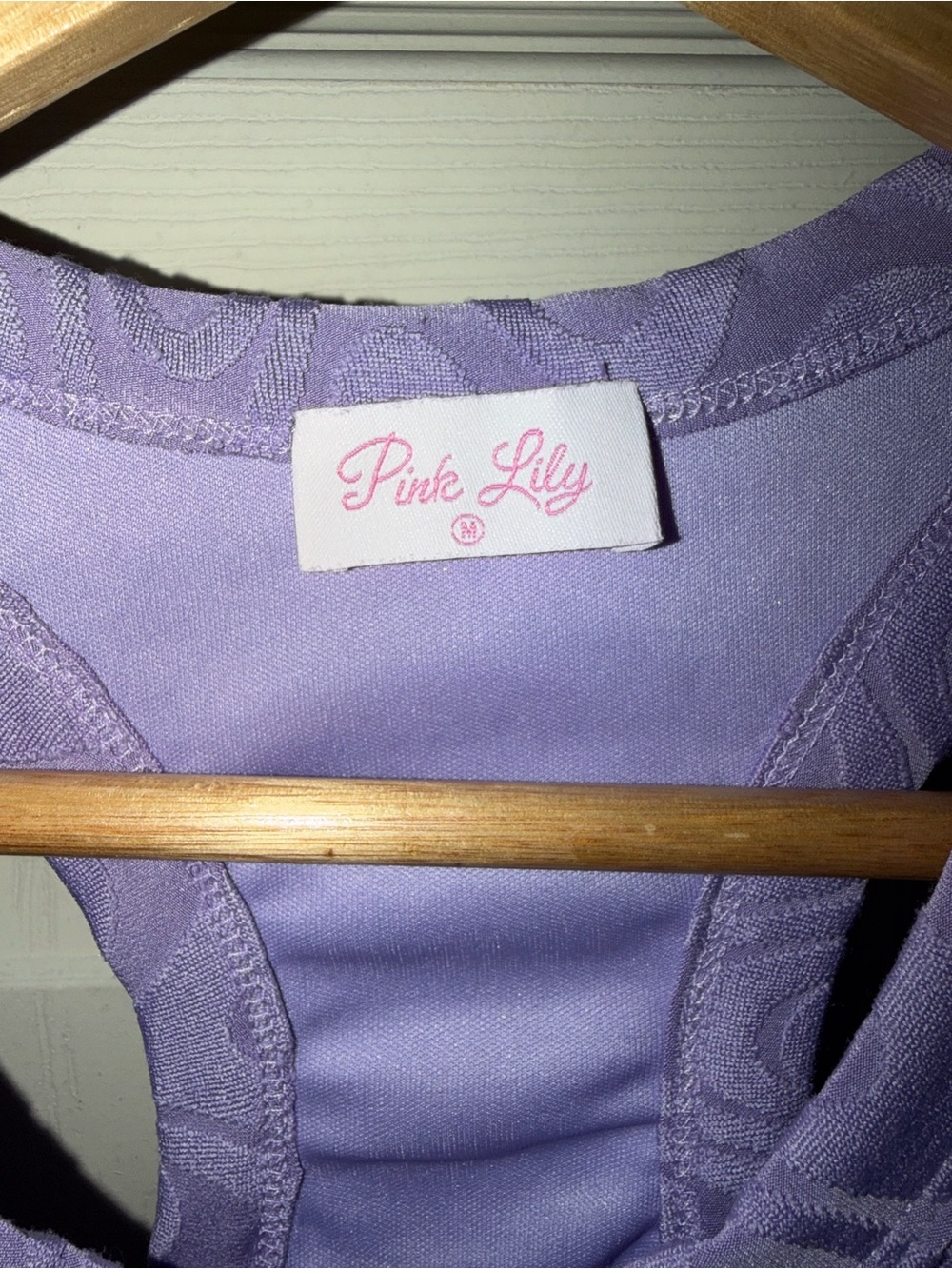 Pink Lily Lavender Wave-Textured Racerback Tank - Picture 3 of 4
